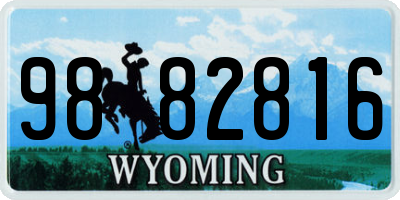 WY license plate 9882816