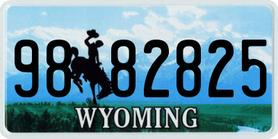 WY license plate 9882825