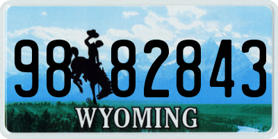 WY license plate 9882843