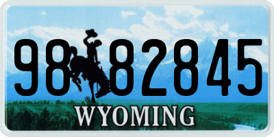 WY license plate 9882845
