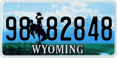 WY license plate 9882848