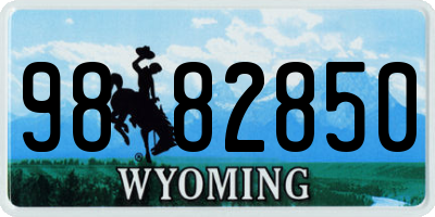 WY license plate 9882850