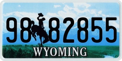 WY license plate 9882855