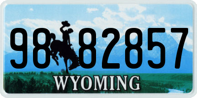 WY license plate 9882857