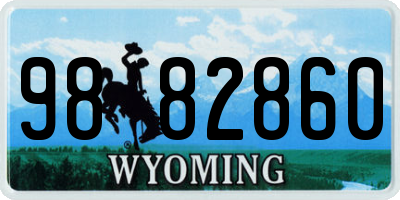 WY license plate 9882860