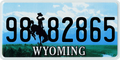 WY license plate 9882865