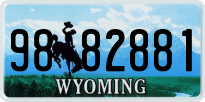 WY license plate 9882881