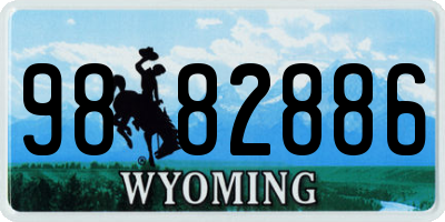 WY license plate 9882886
