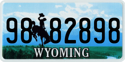 WY license plate 9882898
