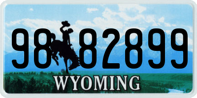 WY license plate 9882899