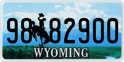 WY license plate 9882900