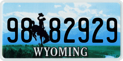 WY license plate 9882929