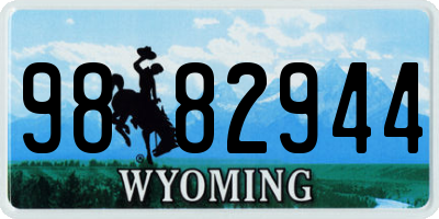 WY license plate 9882944