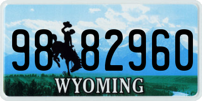 WY license plate 9882960