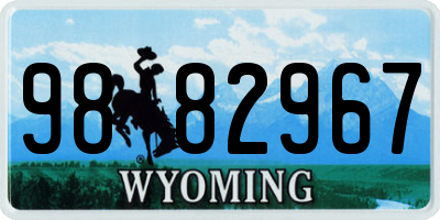 WY license plate 9882967