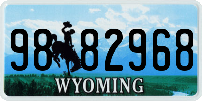 WY license plate 9882968