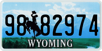 WY license plate 9882974