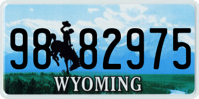 WY license plate 9882975