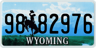 WY license plate 9882976
