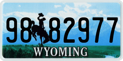 WY license plate 9882977