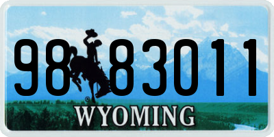 WY license plate 9883011
