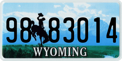 WY license plate 9883014