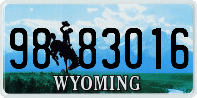 WY license plate 9883016