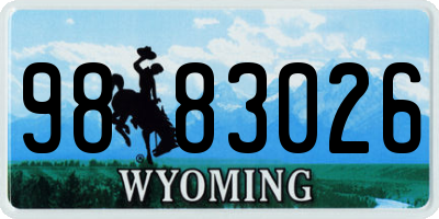 WY license plate 9883026