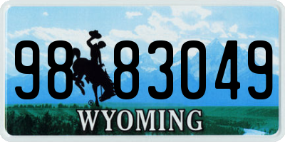 WY license plate 9883049