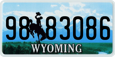 WY license plate 9883086