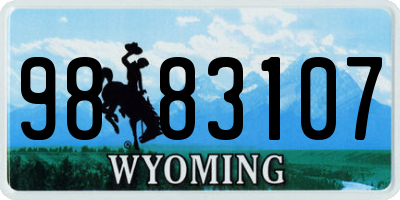 WY license plate 9883107
