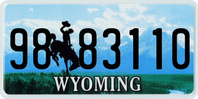 WY license plate 9883110