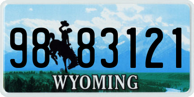 WY license plate 9883121