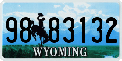 WY license plate 9883132