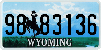 WY license plate 9883136