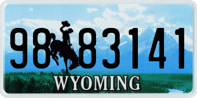 WY license plate 9883141