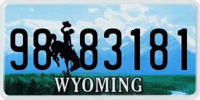 WY license plate 9883181