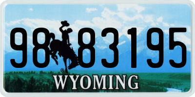 WY license plate 9883195