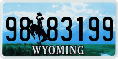 WY license plate 9883199