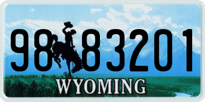 WY license plate 9883201