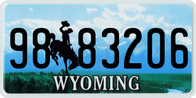 WY license plate 9883206