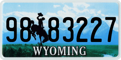 WY license plate 9883227