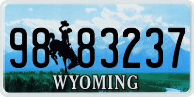 WY license plate 9883237