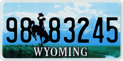 WY license plate 9883245