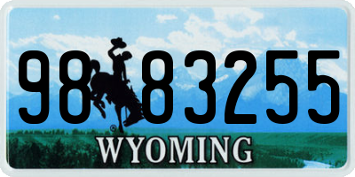 WY license plate 9883255