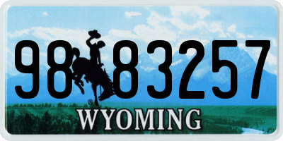 WY license plate 9883257