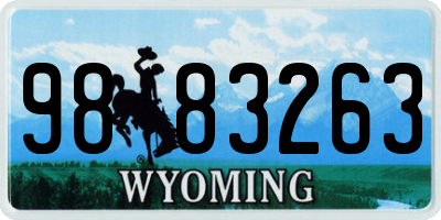 WY license plate 9883263