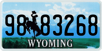 WY license plate 9883268