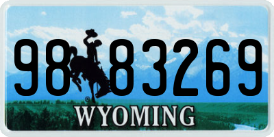 WY license plate 9883269