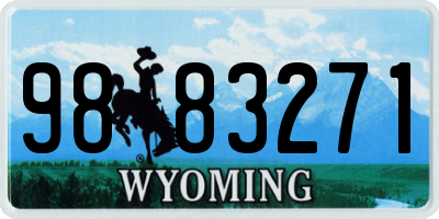 WY license plate 9883271